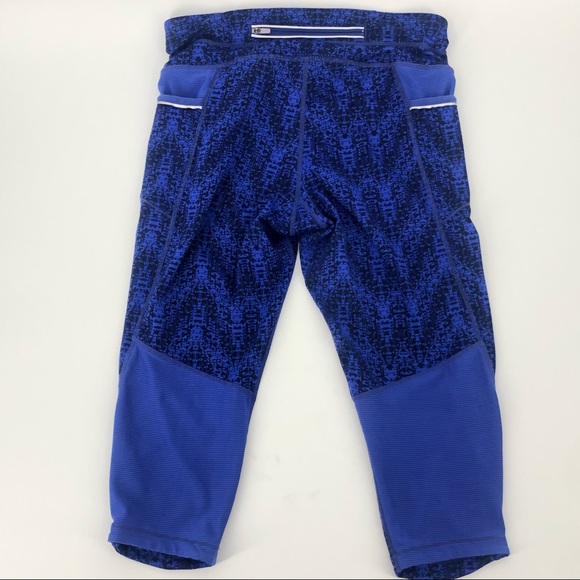 Athleta Blue and Black Cropped Workout Leggings - Picture 12 of 13
